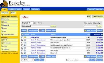 CalMail home page design concept